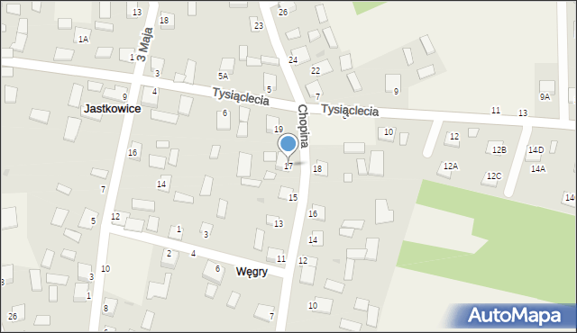 Jastkowice, Chopina Fryderyka, 17, mapa Jastkowice
