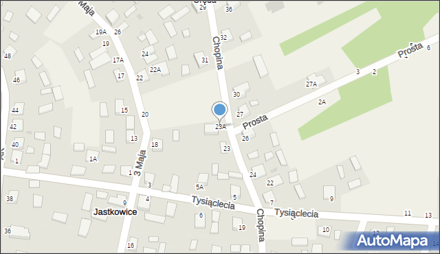 Jastkowice, Chopina Fryderyka, 23A, mapa Jastkowice