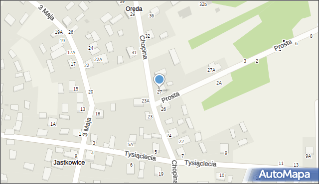 Jastkowice, Chopina Fryderyka, 27, mapa Jastkowice