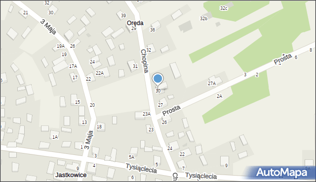 Jastkowice, Chopina Fryderyka, 30, mapa Jastkowice