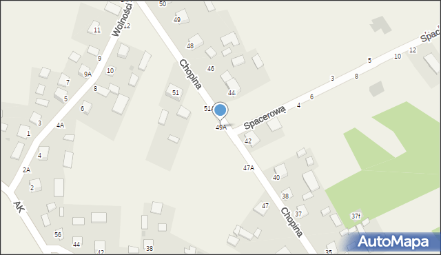 Jastkowice, Chopina Fryderyka, 49A, mapa Jastkowice