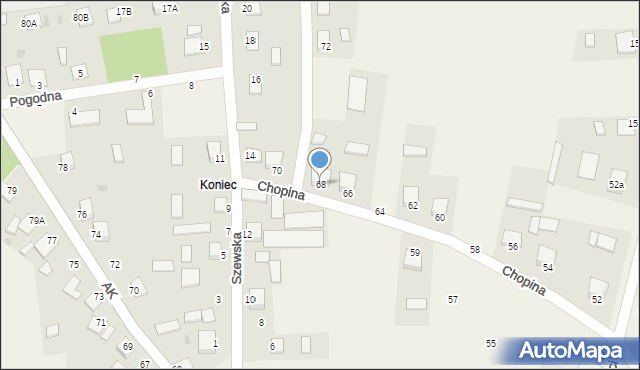 Jastkowice, Chopina Fryderyka, 68, mapa Jastkowice