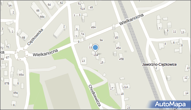 Jaworzno, Chodkiewicza Jana Karola, hetm., 11a, mapa Jaworzno