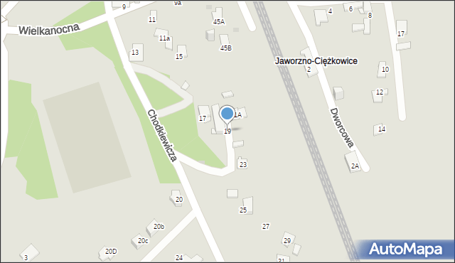 Jaworzno, Chodkiewicza Jana Karola, hetm., 19, mapa Jaworzno