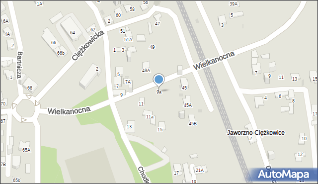 Jaworzno, Chodkiewicza Jana Karola, hetm., 9a, mapa Jaworzno
