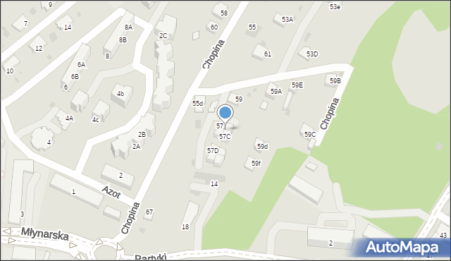 Jaworzno, Chopina Fryderyka, 57A, mapa Jaworzno