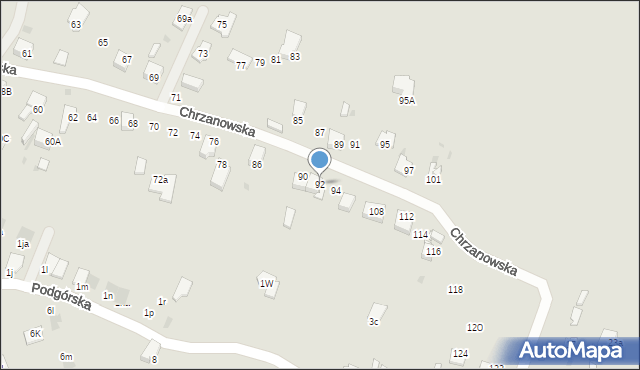 Jaworzno, Chrzanowska, 92, mapa Jaworzno