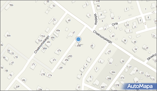 Jędrzychów, Chełmońskiego Józefa, 45B, mapa Jędrzychów