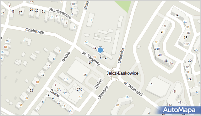 Jelcz-Laskowice, Chabrowa, 6, mapa Jelcz-Laskowice