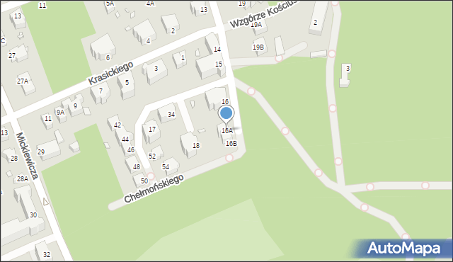 Jelenia Góra, Chełmońskiego Józefa, 16A, mapa Jelenia Góra