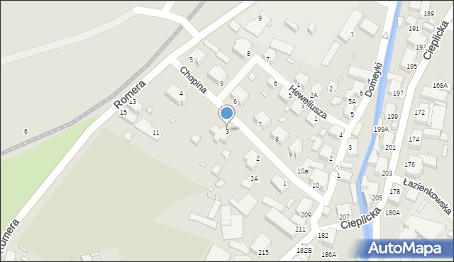 Jelenia Góra, Chopina Fryderyka, 3, mapa Jelenia Góra