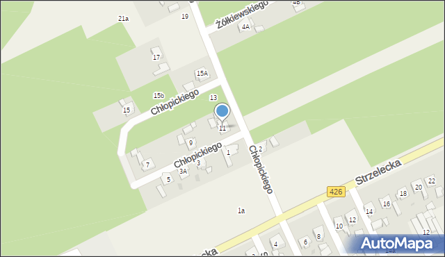Jemielnica, Chłopickiego Józefa, gen., 11, mapa Jemielnica