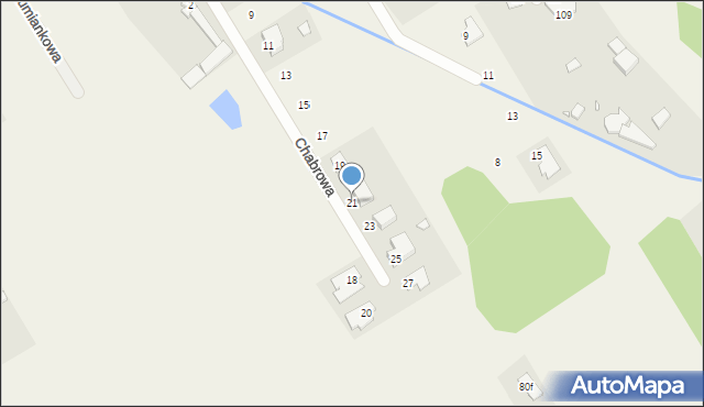 Józefin, Chabrowa, 21, mapa Józefin