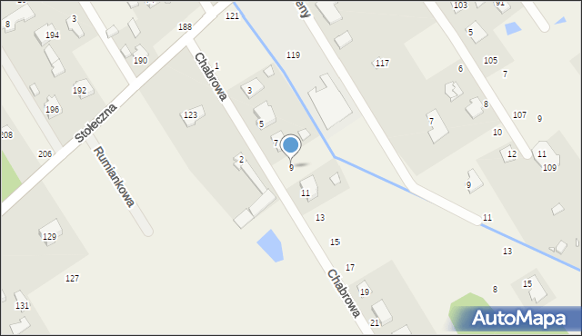 Józefin, Chabrowa, 9, mapa Józefin