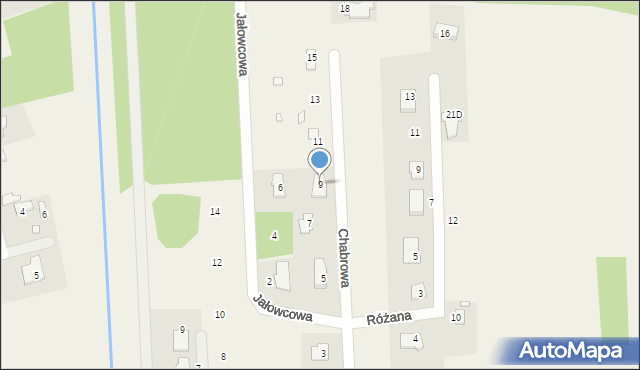 Julianów, Chabrowa, 9, mapa Julianów