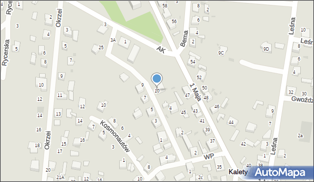 Kalety, Chopina Fryderyka, 10, mapa Kalety