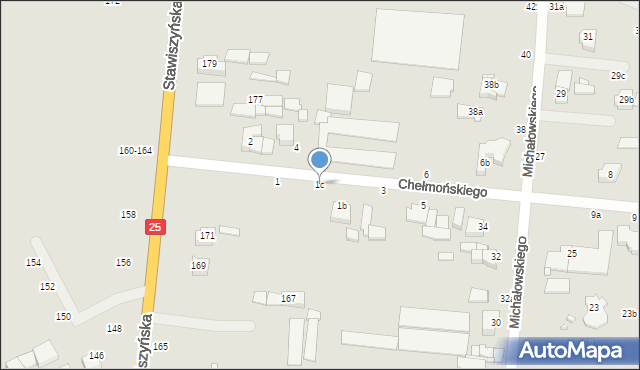 Kalisz, Chełmońskiego Józefa, 1c, mapa Kalisza