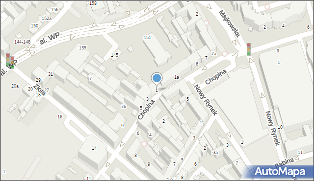 Kalisz, Chopina Fryderyka, 1, mapa Kalisza