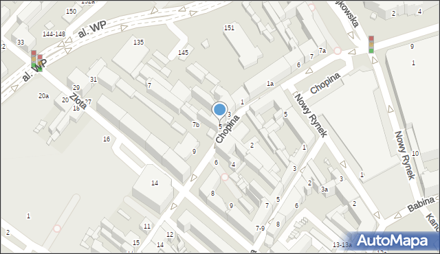 Kalisz, Chopina Fryderyka, 5, mapa Kalisza