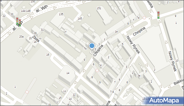 Kalisz, Chopina Fryderyka, 7a, mapa Kalisza