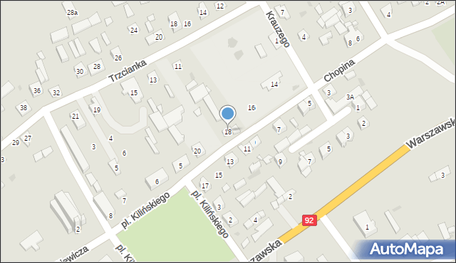Kałuszyn, Chopina Fryderyka, 18, mapa Kałuszyn