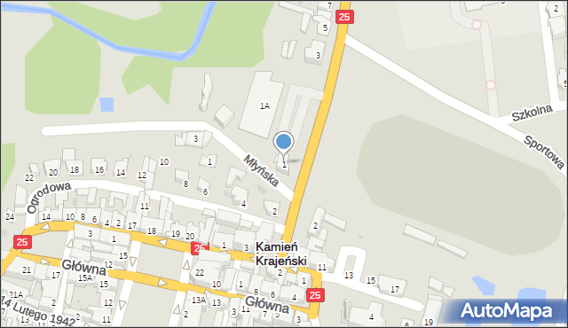 Kamień Krajeński, Chojnicka, 1, mapa Kamień Krajeński