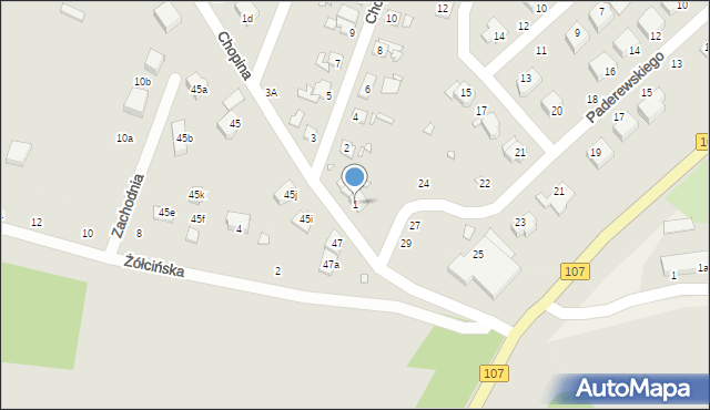 Kamień Pomorski, Chopina Fryderyka, 1, mapa Kamień Pomorski