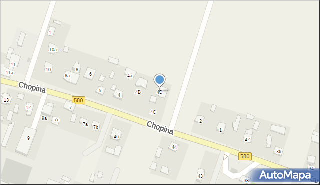 Kampinos, Chopina Fryderyka, 4D, mapa Kampinos