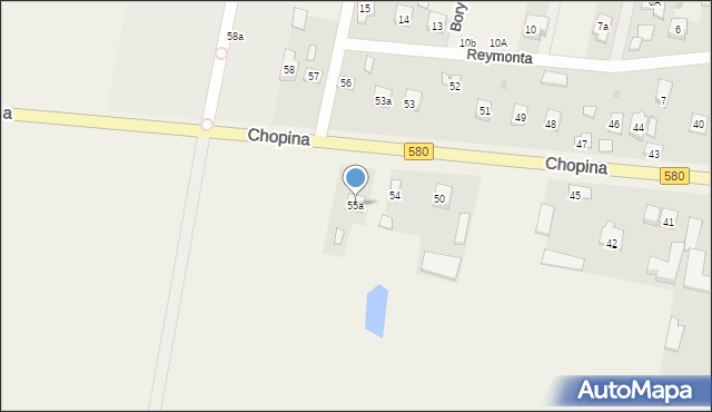 Kampinos, Chopina Fryderyka, 55a, mapa Kampinos