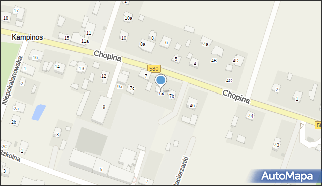 Kampinos, Chopina Fryderyka, 7a, mapa Kampinos