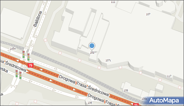 Katowice, Chorzowska, 101, mapa Katowic