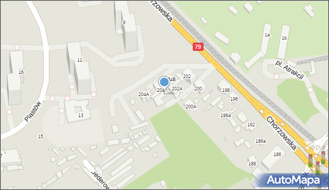 Katowice, Chorzowska, 202c, mapa Katowic