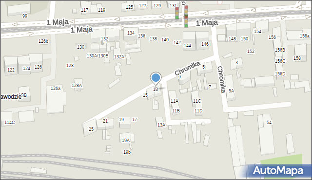 Katowice, Chromika Pawła, 13, mapa Katowic