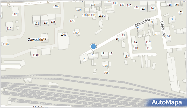 Katowice, Chromika Pawła, 21, mapa Katowic