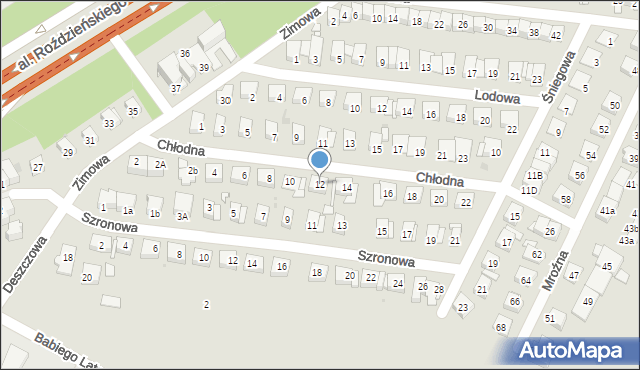 Katowice, Chłodna, 12, mapa Katowic