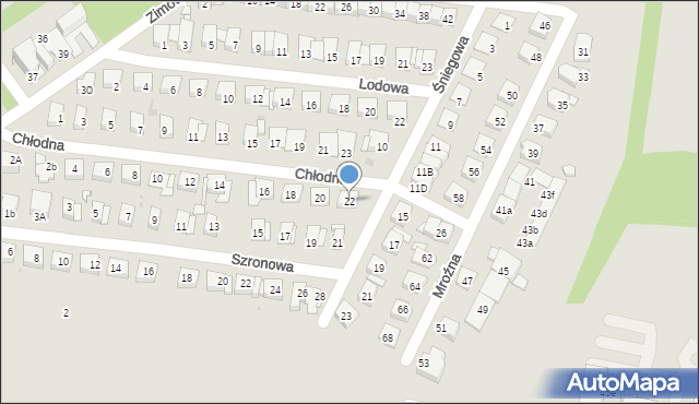Katowice, Chłodna, 22, mapa Katowic