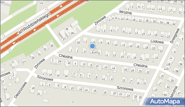 Katowice, Chłodna, 7, mapa Katowic