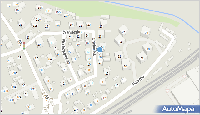 Katowice, Chełmska, 19, mapa Katowic