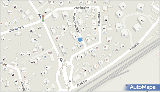 Katowice, Chełmska, 4, mapa Katowic