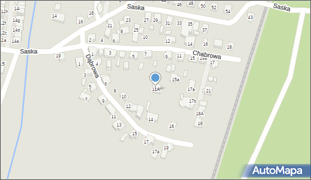 Katowice, Chabrowa, 11A, mapa Katowic