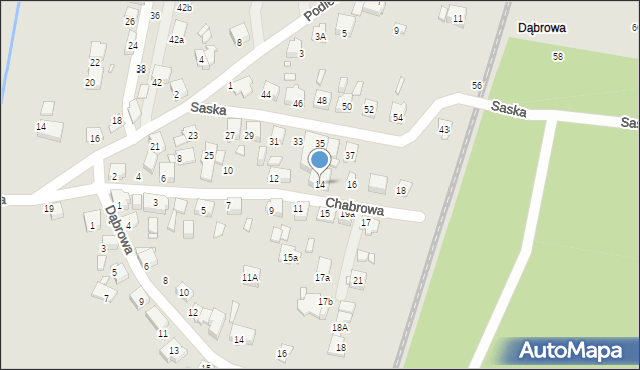 Katowice, Chabrowa, 14, mapa Katowic