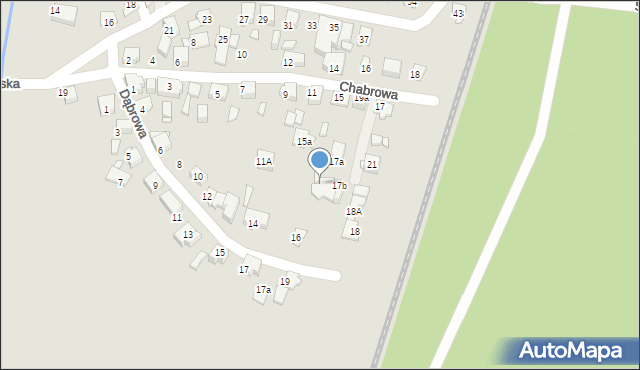 Katowice, Chabrowa, 17c, mapa Katowic