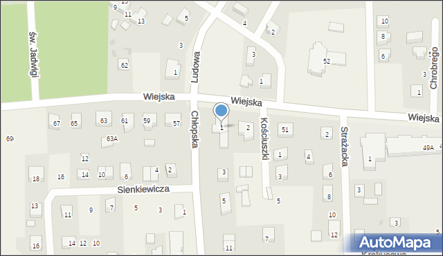 Kębłowo, Chłopska, 1, mapa Kębłowo