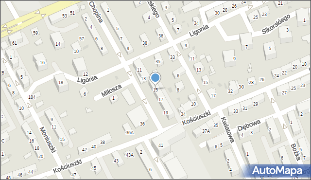 Kędzierzyn-Koźle, Chopina Fryderyka, 15, mapa Kędzierzyna-Koźle