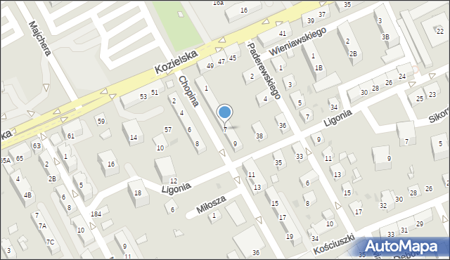 Kędzierzyn-Koźle, Chopina Fryderyka, 7, mapa Kędzierzyna-Koźle
