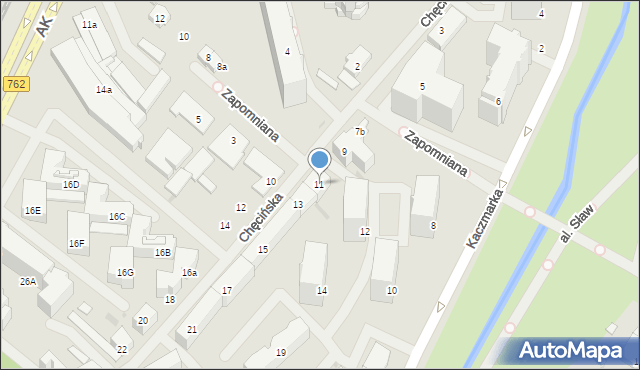 Kielce, Chęcińska, 11, mapa Kielc