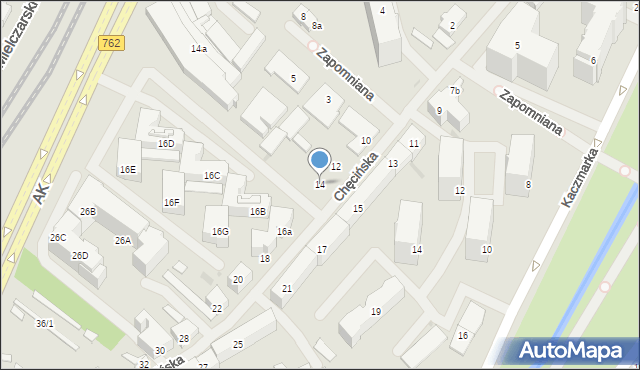 Kielce, Chęcińska, 14, mapa Kielc