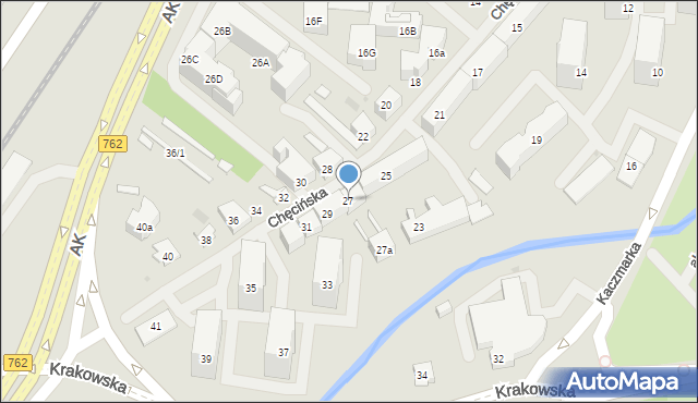 Kielce, Chęcińska, 27, mapa Kielc