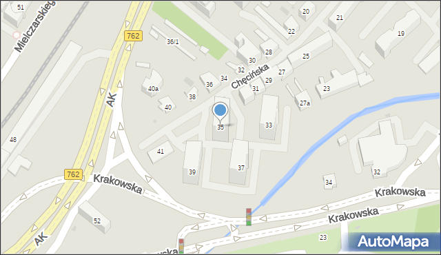 Kielce, Chęcińska, 35, mapa Kielc