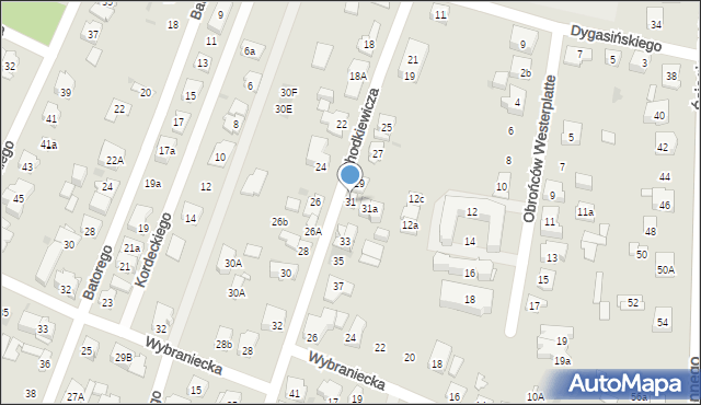 Kielce, Chodkiewicza Jana Karola, hetm., 31, mapa Kielc